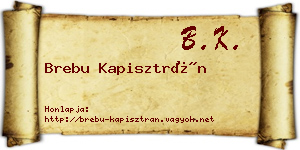 Brebu Kapisztrán névjegykártya